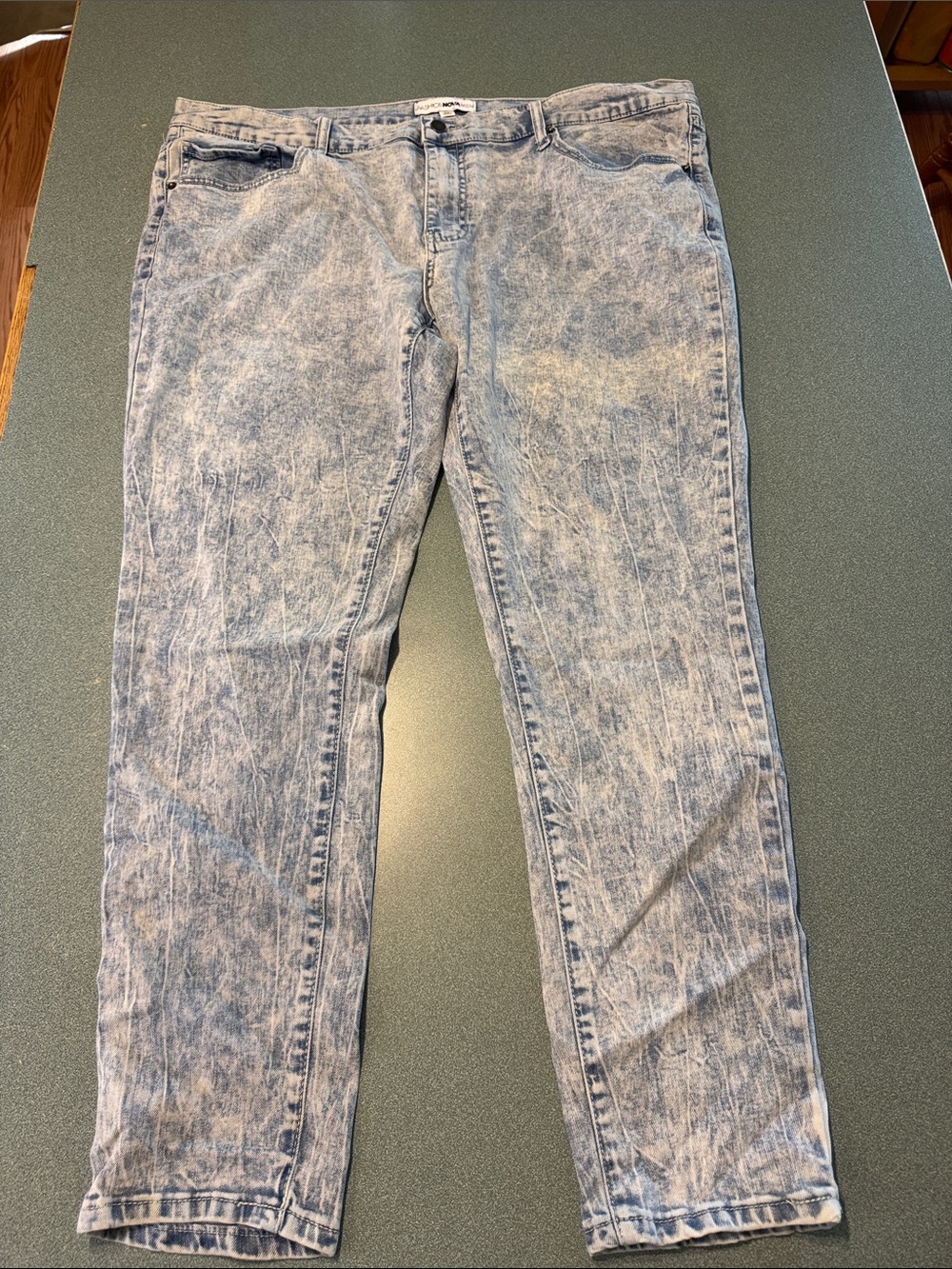 Fashion Nova Men's Light Acid Wash Slim Jeans